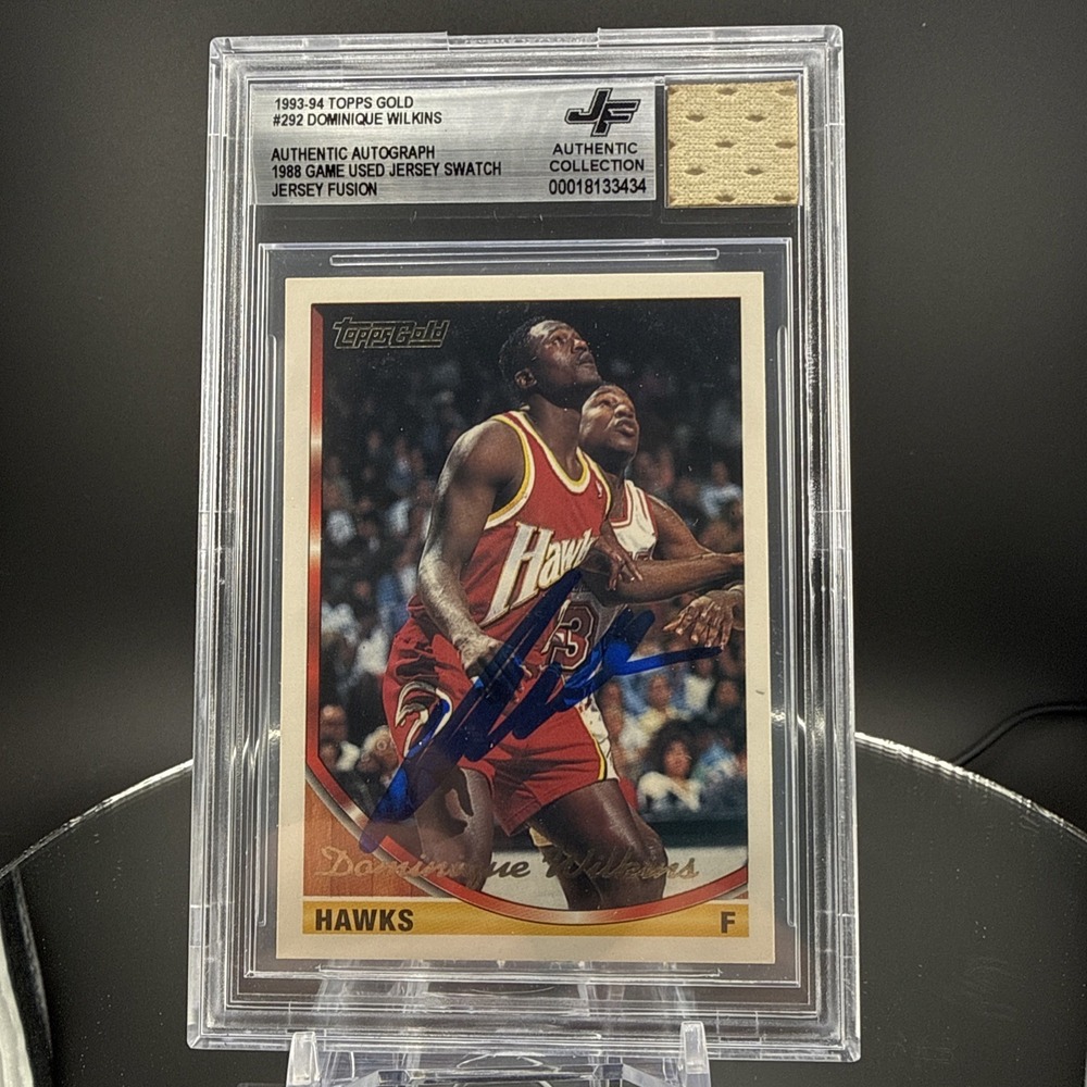 1993/94 Topps Gold‎ #292 Dominique Wilkins Beckett Authentic Signed & Patch